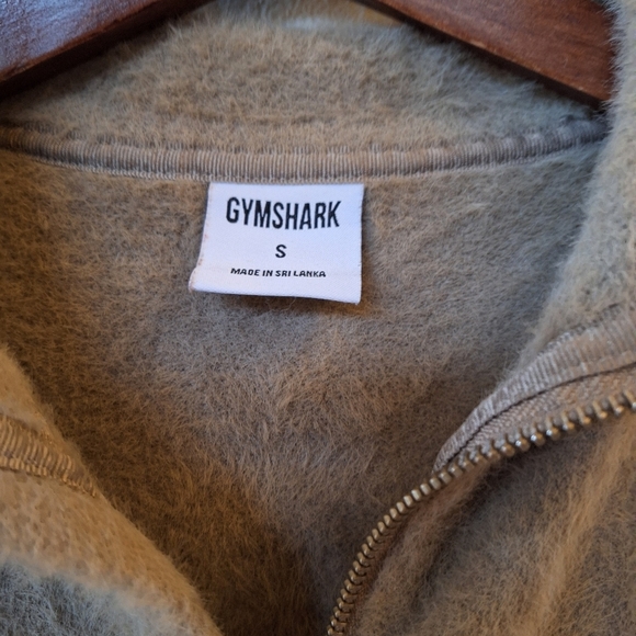 Gymshark Womens Soft Fuzzy Eyelash Zip Up Jacket Tan Womens Size S - Picture 2 of 8